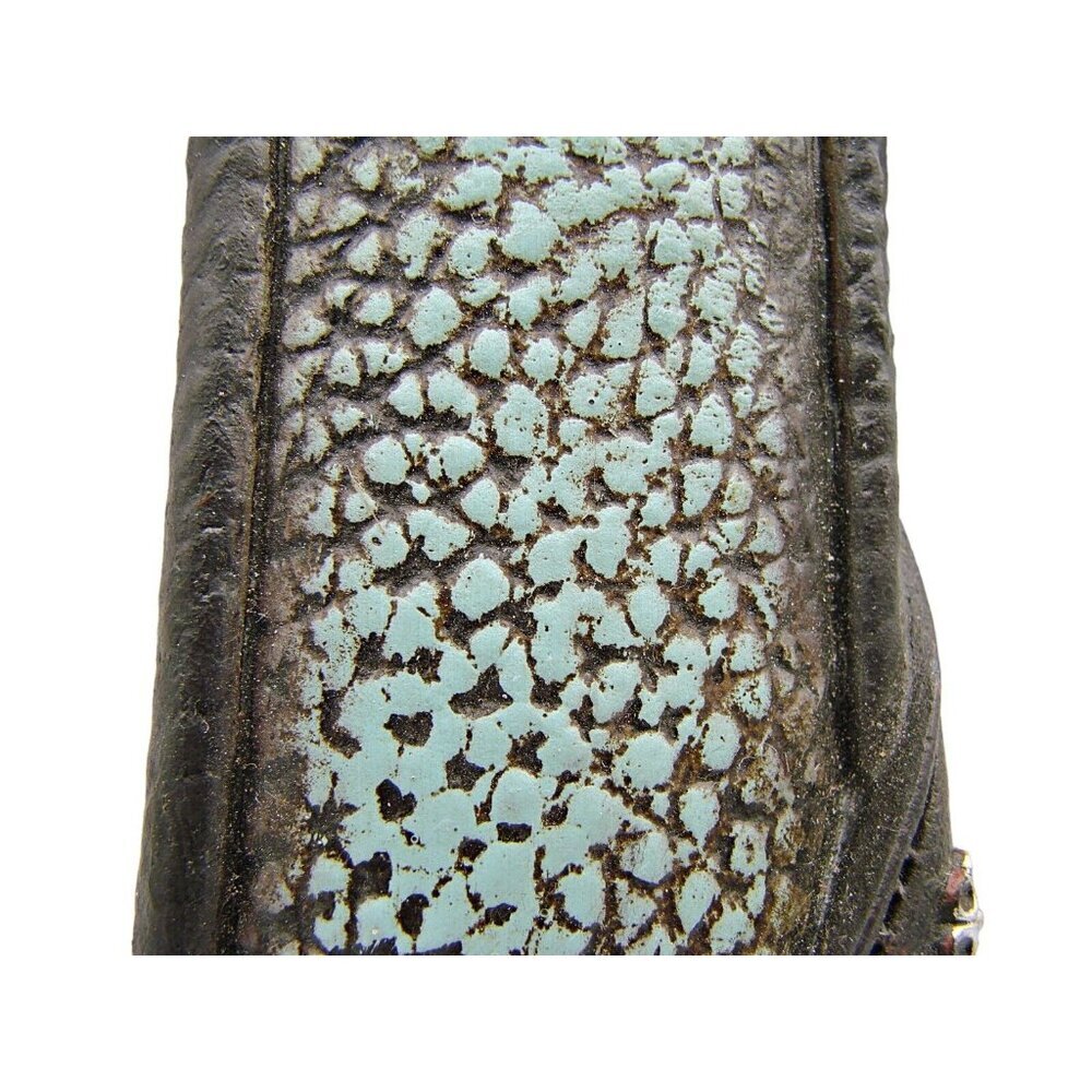 Rustic Western Boho Cross Decor Triple Silver Star Turquoise Faux Leather 13" - Picture 4 of 12